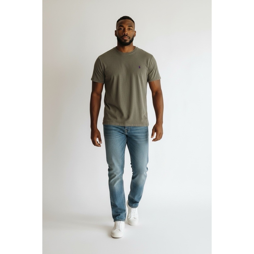Polo Ralph Lauren Mens T-Shirt Size L Gray Short Sleeve Crew Neck Cotton Logo